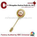 Gold custom circle metal long needle Lapel Pins for sale